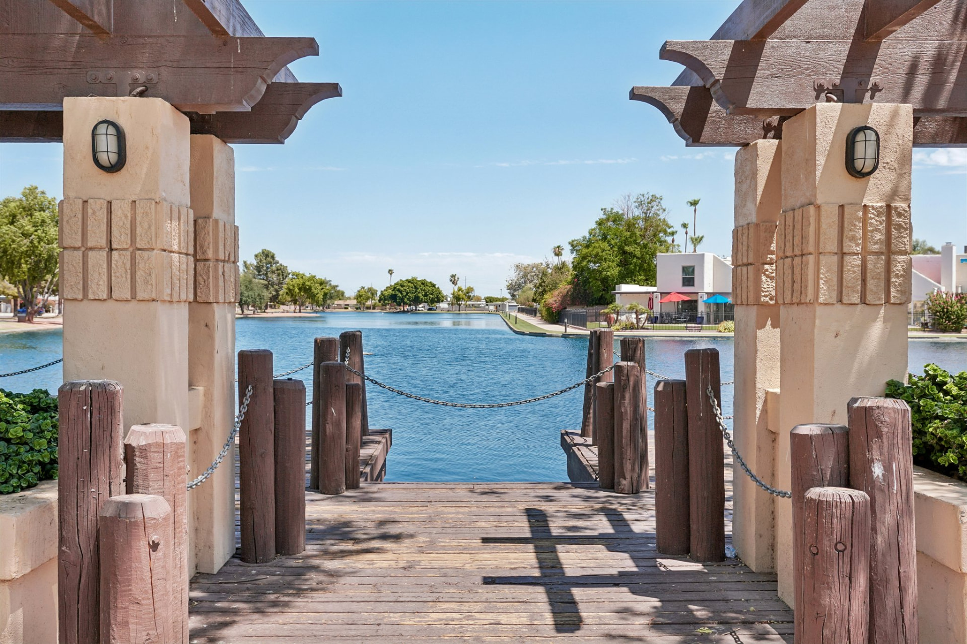 Lakeside dock in the village